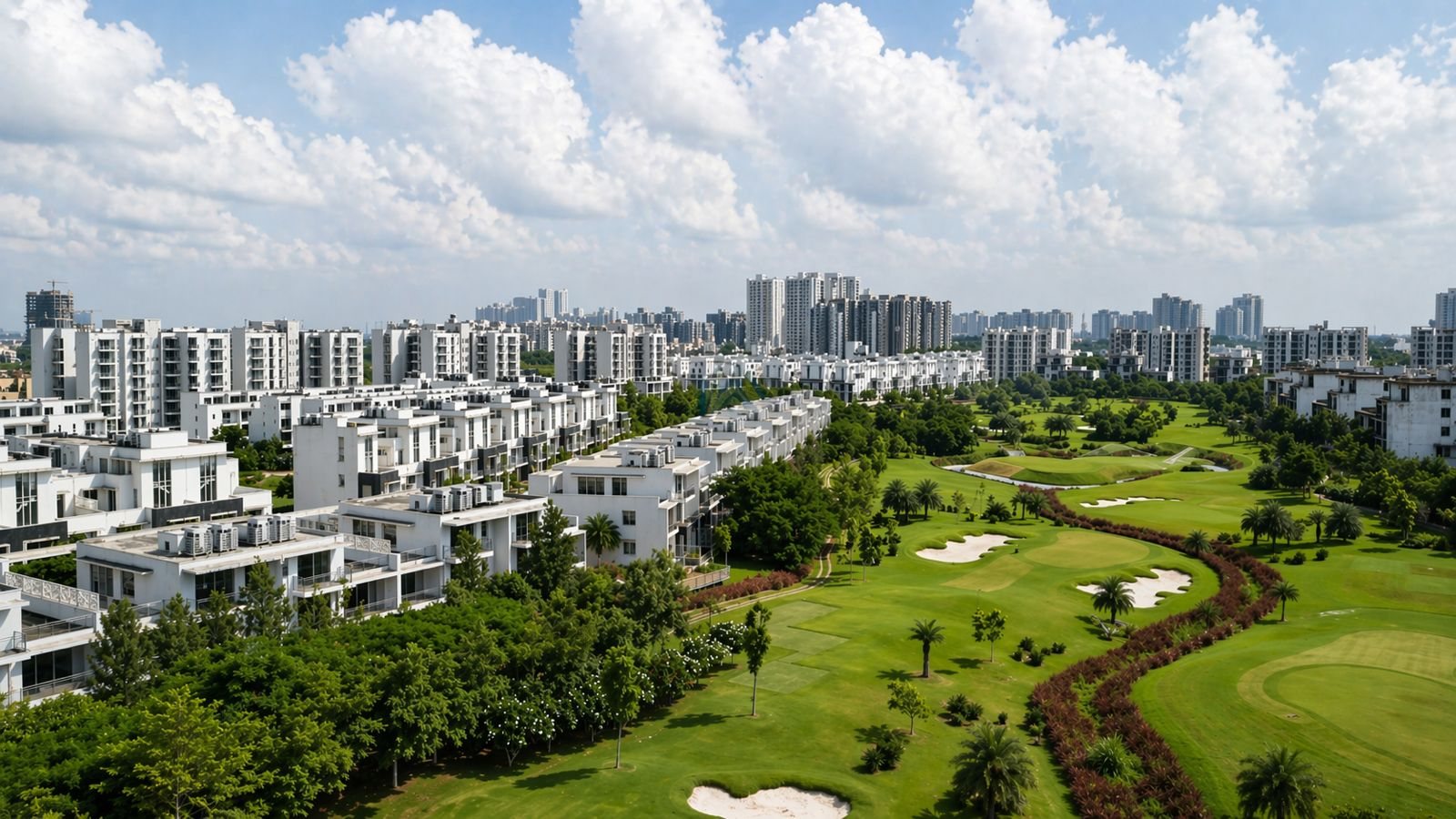 Golf course and green views at Godrej Golf Links, Greater Noida
